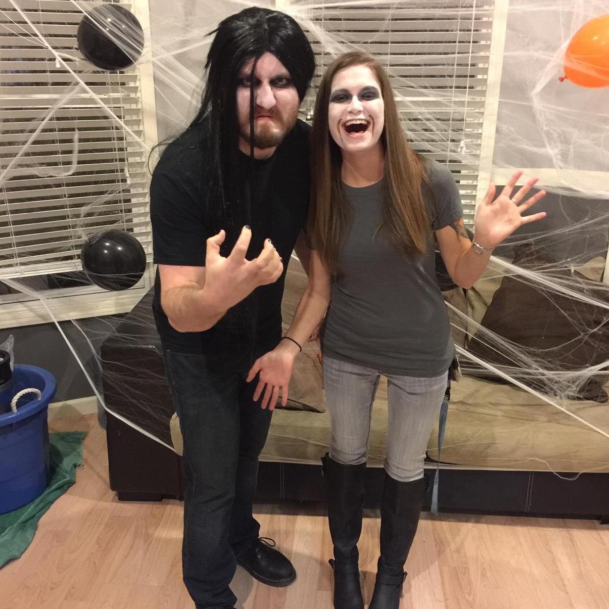 Our first Halloween together as Nathan Explosion and Toki Wartooth from Metalocalypse.