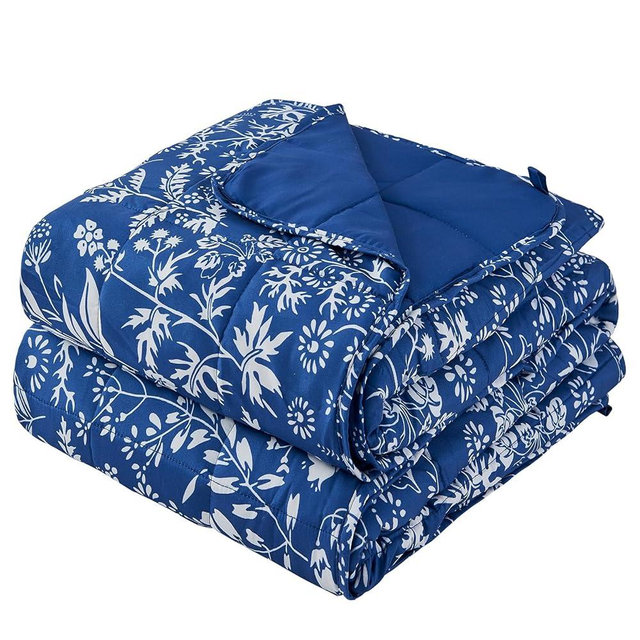 yescool Weighted Blanket for Adults (20 lbs, 60” x 80”, Indigo) Cooling Heavy Blanket for Sleeping Perfect for 190-210 lbs, Queen Size Breathable Blanket with Premium Glass Bead, Machine Washable