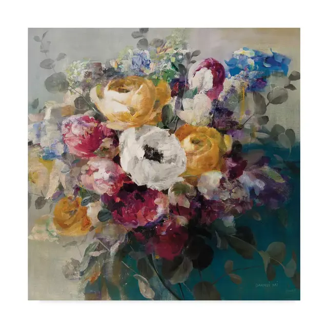 Trademark Fine Art 14-Inch x 14-Inch Danhui Nai Fall Bouquet Canvas Wall Art