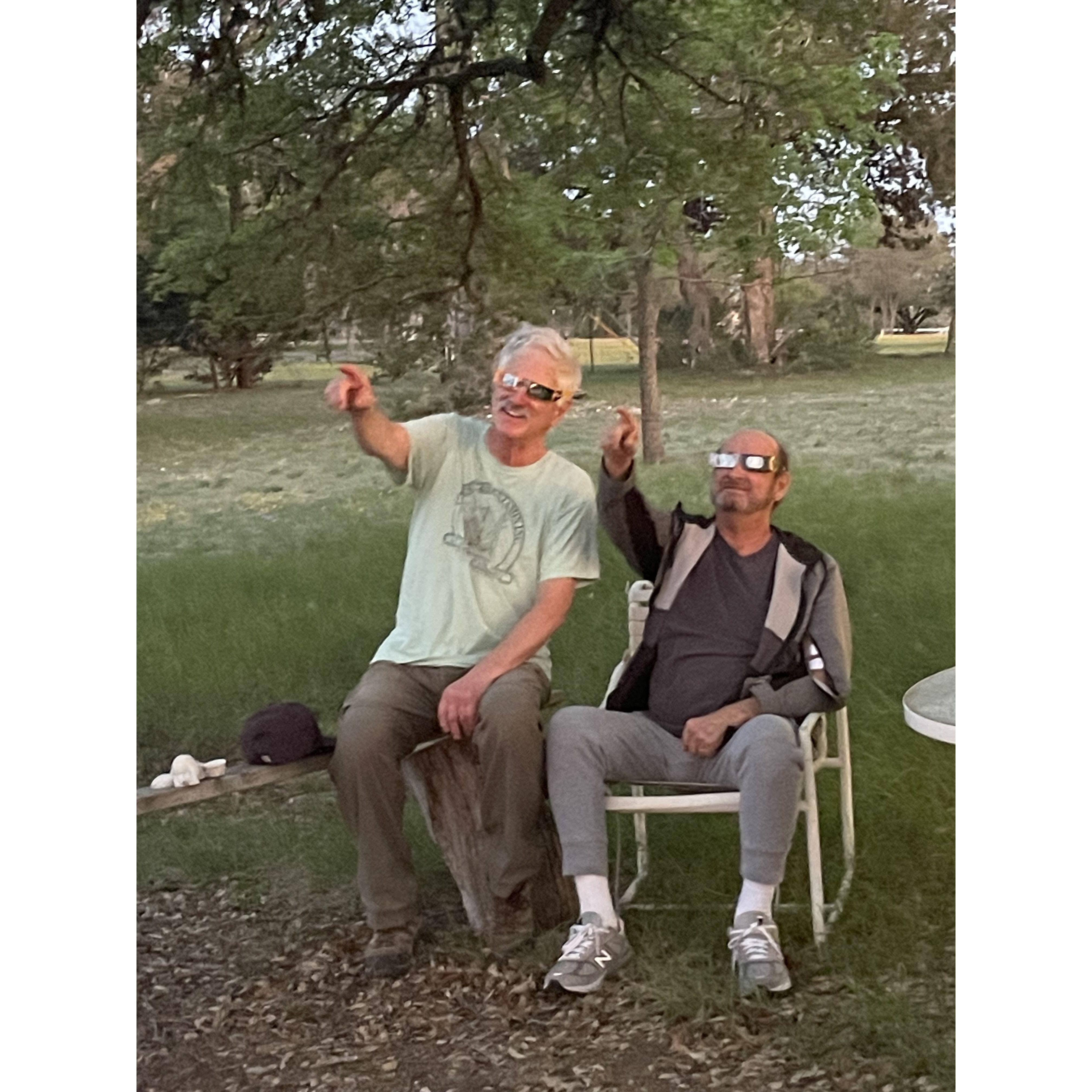 Solar Eclipse April 8, 2024 Dad and friend Keith Larsen