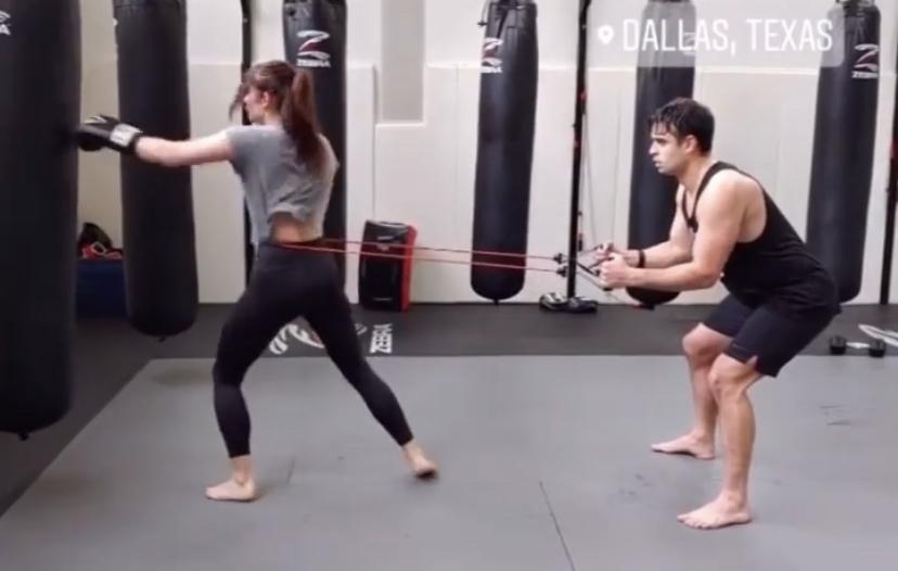 The couple training - one of their favorite pastimes.