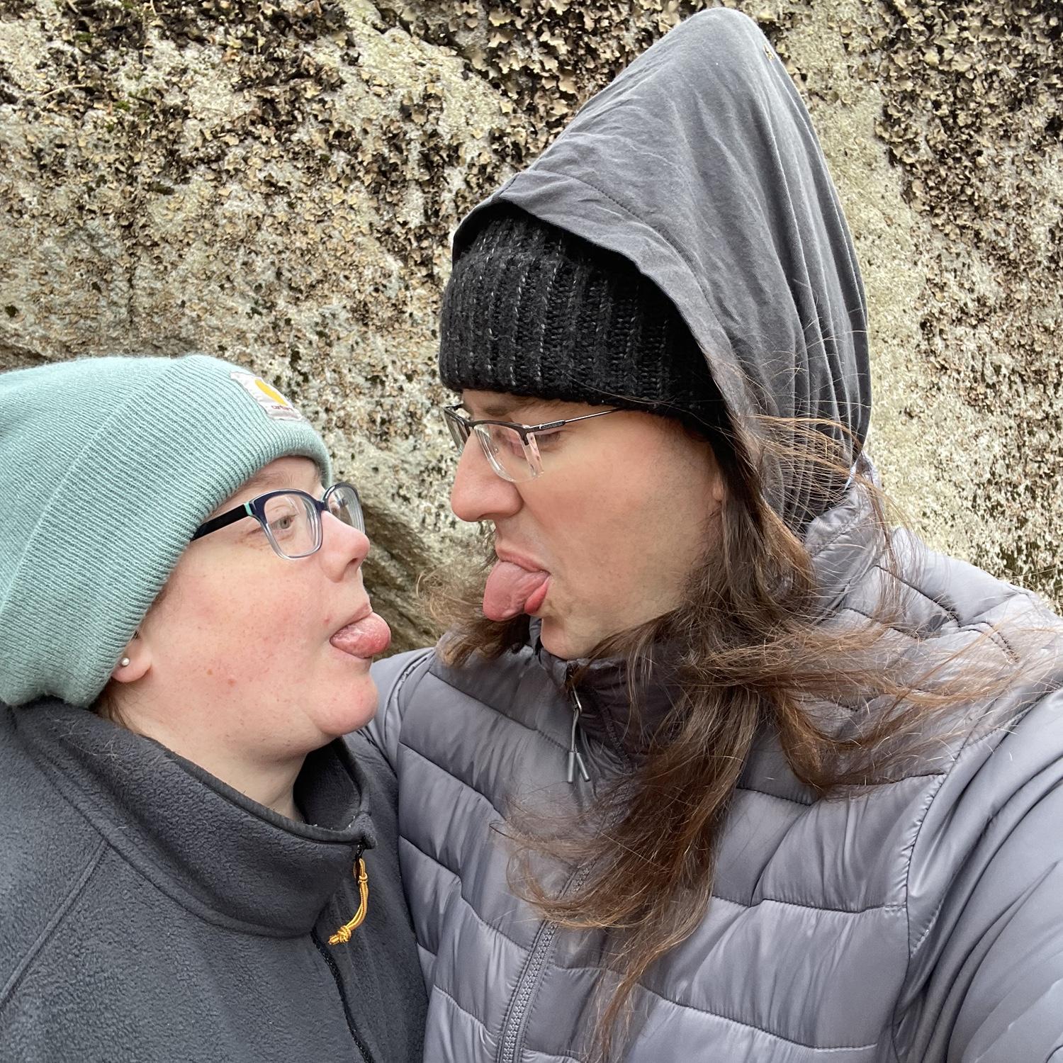 Being silly while walking around Crawford Notch.