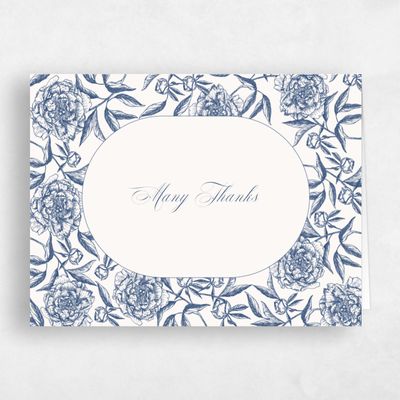 Dark Cobalt, Blue Wedding Thank You - Pivoine Landscape