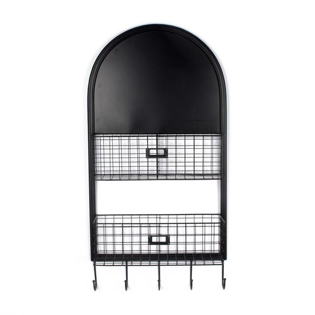 Bee & Willow™ Home Wall Mounted Metal Chalkboard and Shelves in Black