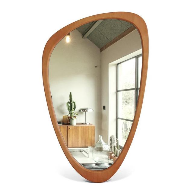 WallBeyond 30" H x 19.5" W Asymmetrical Decor Irregular Accent Wall Mirror for Entryway, Hallway, etc || Shape: Abstract Unique Cobblestone, Vertical - 342104