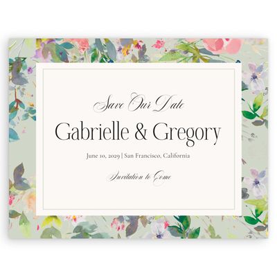 Grassy Sage, Green Wedding Digital Save the Date - Addison Landscape