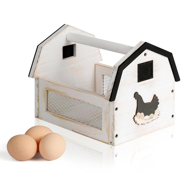 Egg Basket for Gathering Fresh Eggs, Farmhouse Egg Collecting Basket, Wood Chicken Egg Basket, Egg Basket Countertop. ZSHLXM