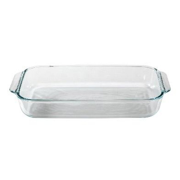 Pyrex Basics 2 Quart Glass Oblong Baking Dish, Clear 11.1 in. x 7.1 in. x 1.7 in.