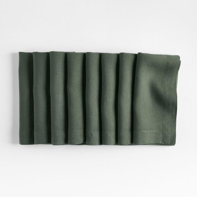 Marin Pine Green Linen Napkin, Set of 8