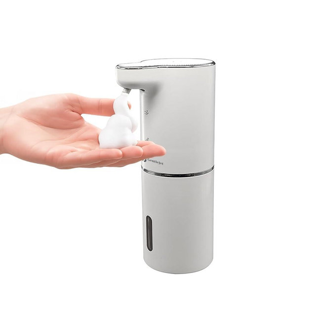 GentleJet JetFoam Automatic Foam Soap Dispenser - Automatic Soap Dispenser Touchless Rechargeable Type C USB, Adjustable Foam Levels, 10 oz, Hands-Free for Bathroom, Kitchen, Countertop