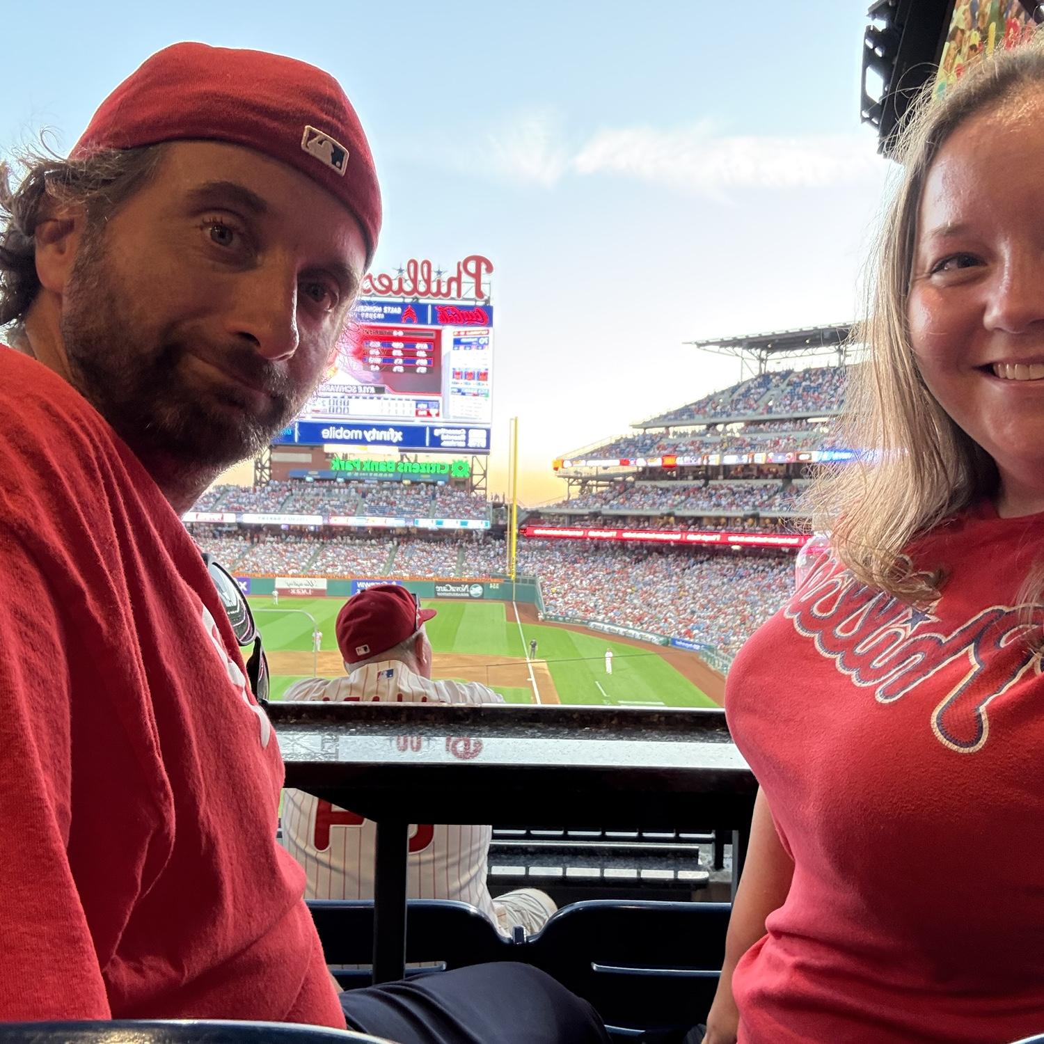 Catching a Phillies game in the Coventry suite together