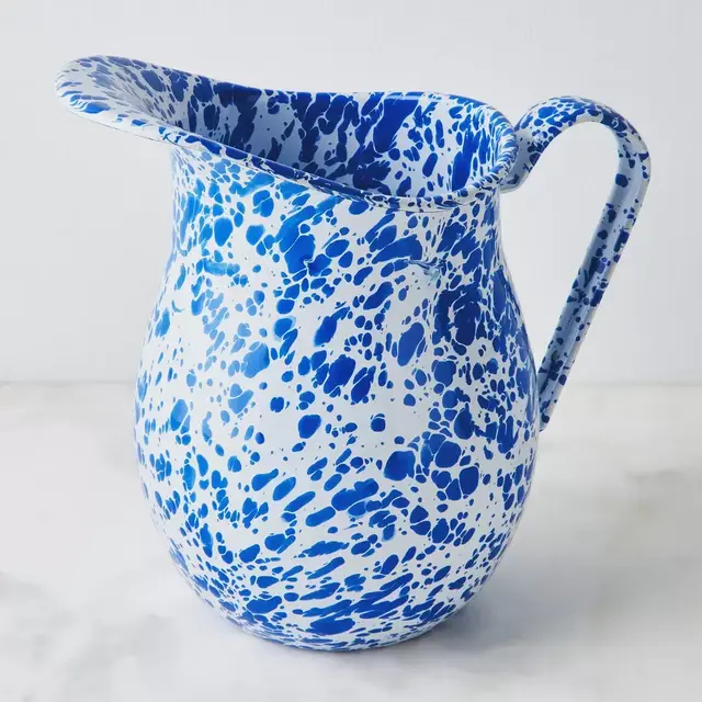 Splatter Large Enamel Pitcher