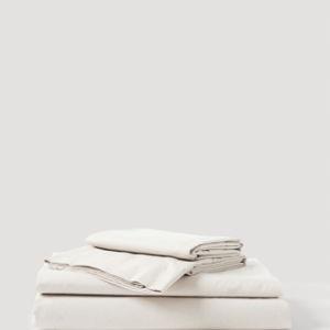 PACT Home Bone Organic Cool-Air Percale Sheet Set TW