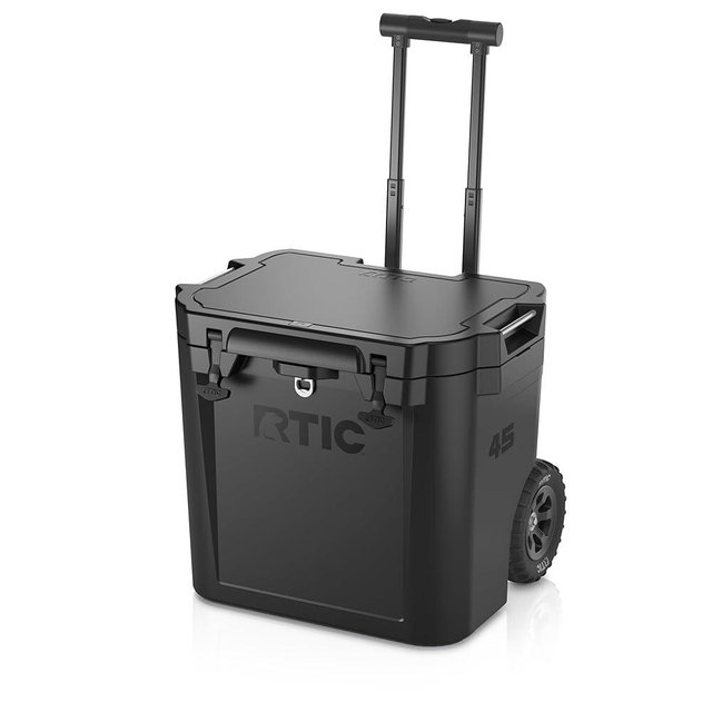 RTIC 45 QT Wheeled Ultra-Tough Cooler Hard Insulated Portable Ice Chest Box for Beach, Drink, Beverage, Camping, Picnic, Fishing, Boat, Barbecue, Rotomolded Construction