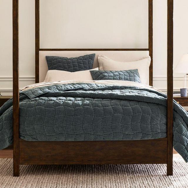 Cozy Cloud Vevlet Quilt, King/Cal. King, Steel Blue