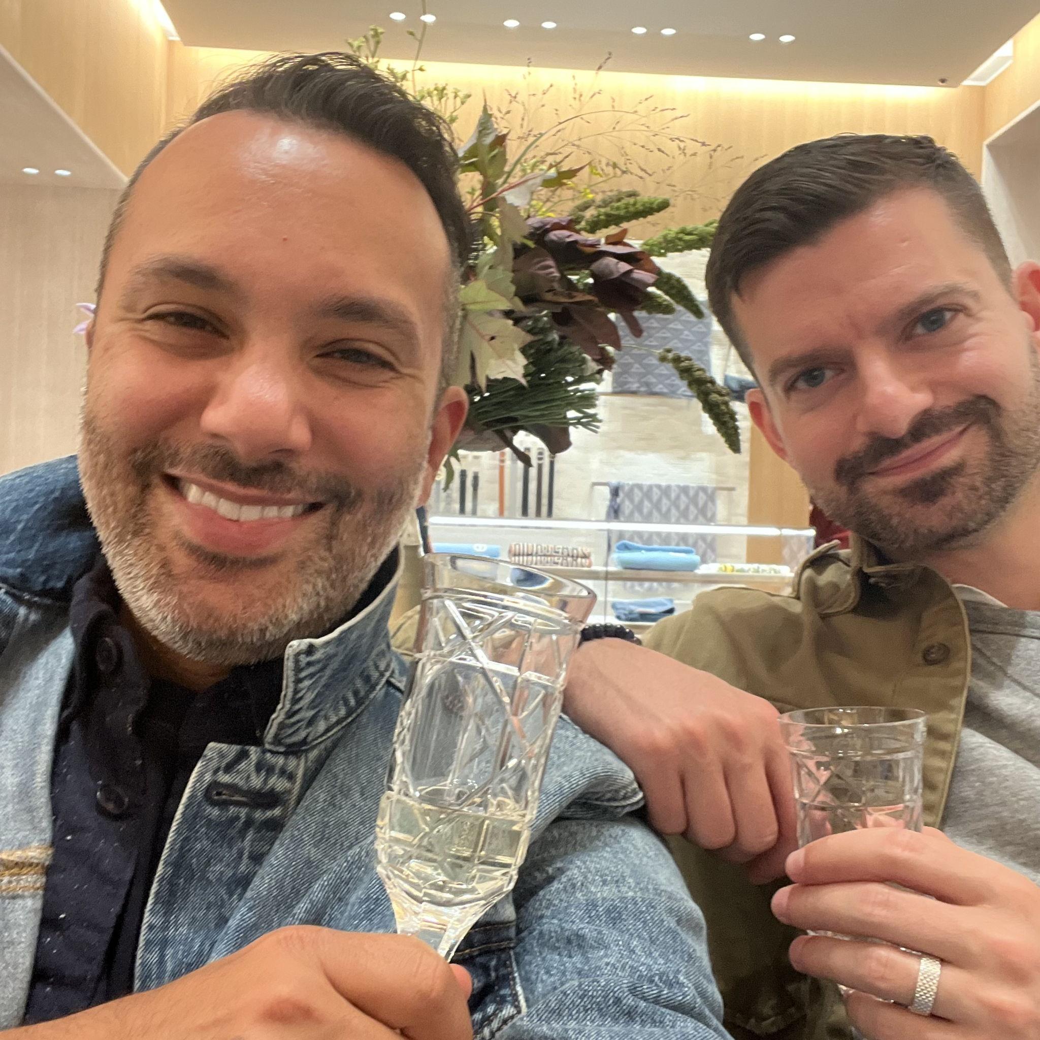 Champagne at the Dior  Paris flagship store