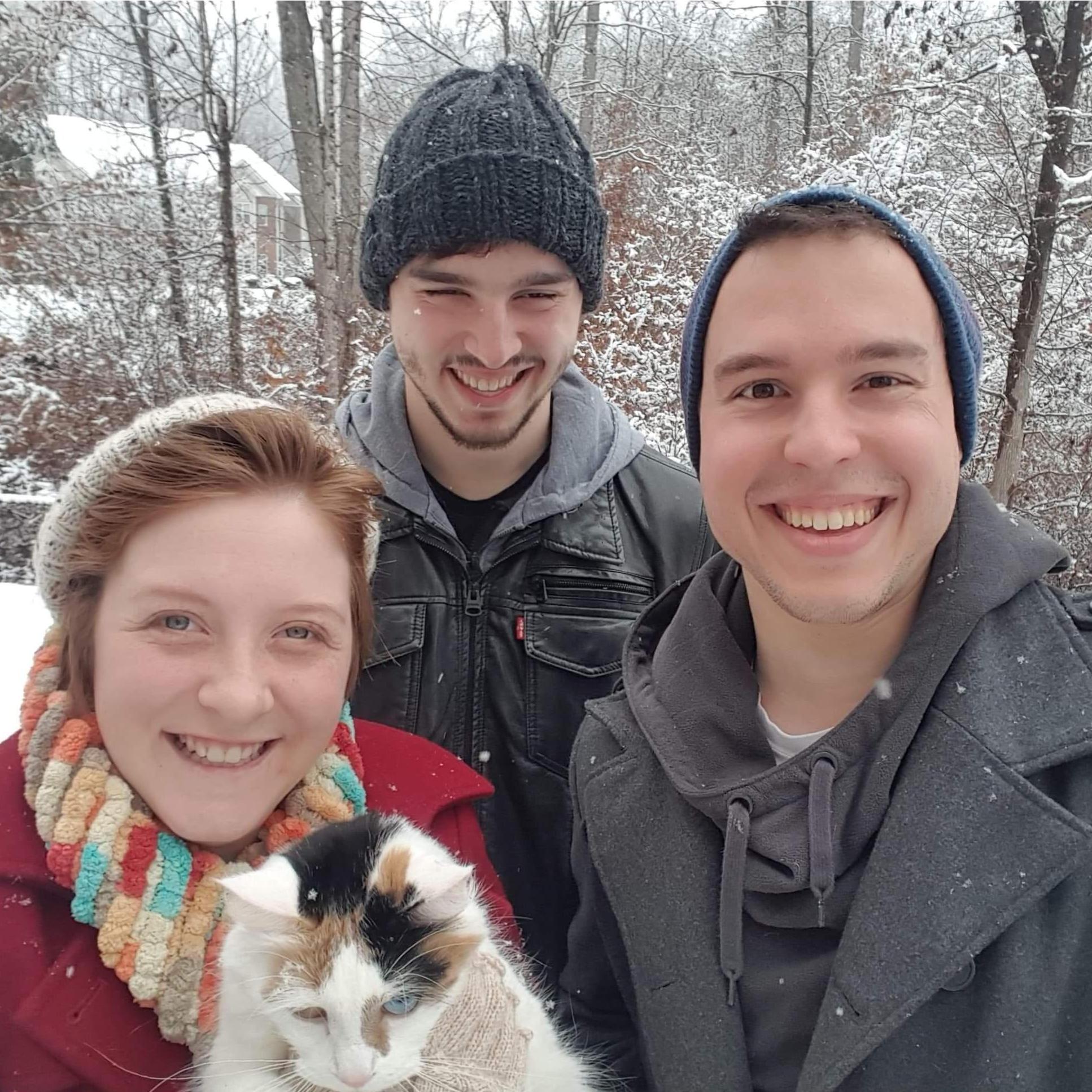 This photo is what I would call Christmas card worthy. It even has real snowflakes in it.