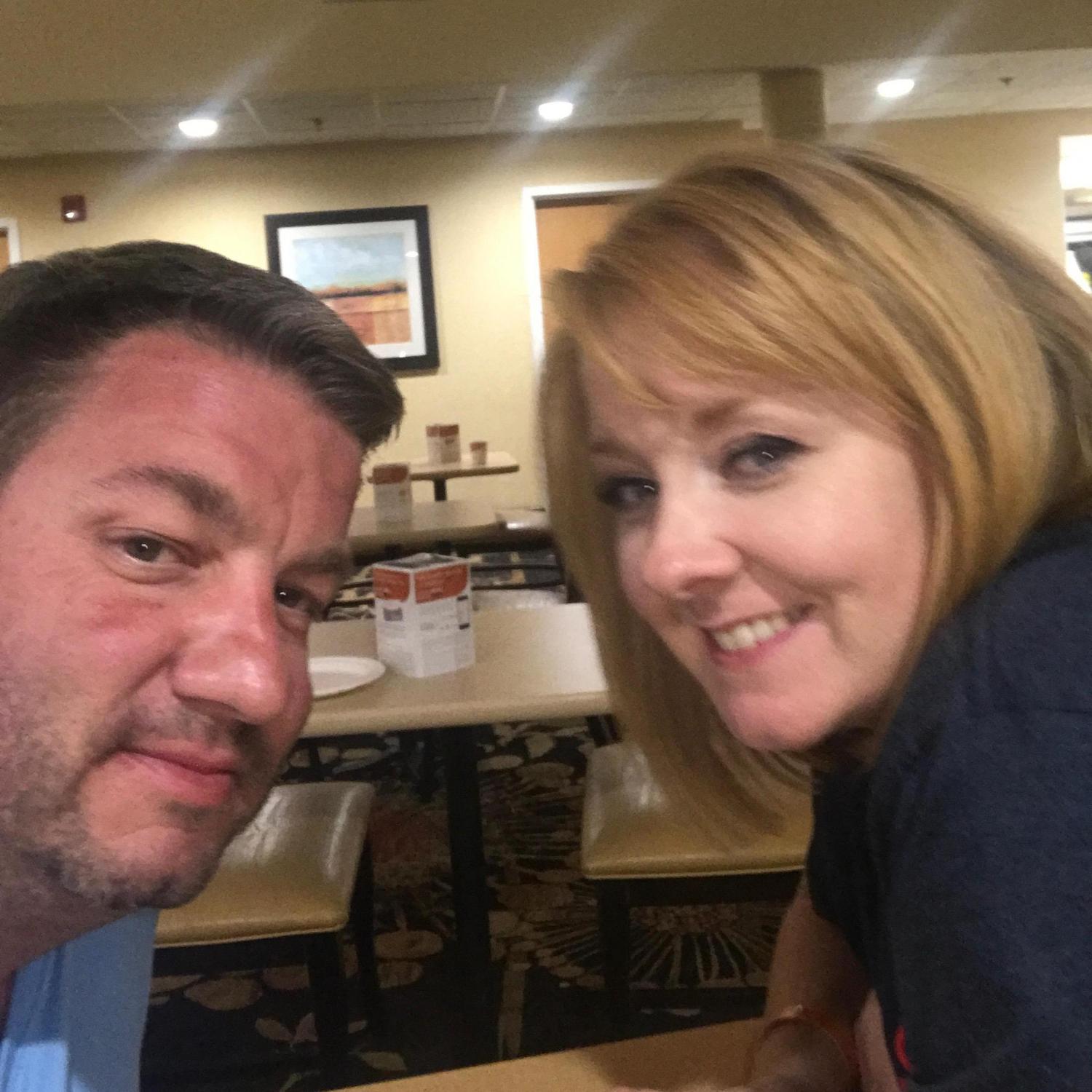 Kids left us alone in the hotel lobby in Clemson.