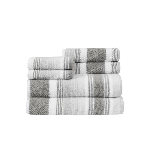 6pc Striped Bath Towel Set Brown - Yorkshire Home