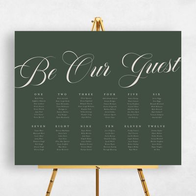 Evergreen Wedding Sign - Marquis Seating Chart