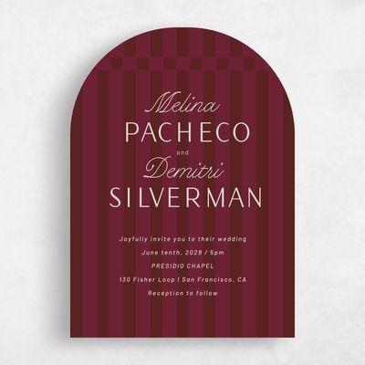 Red Arch Wedding Invitation - Sabbia Portrait