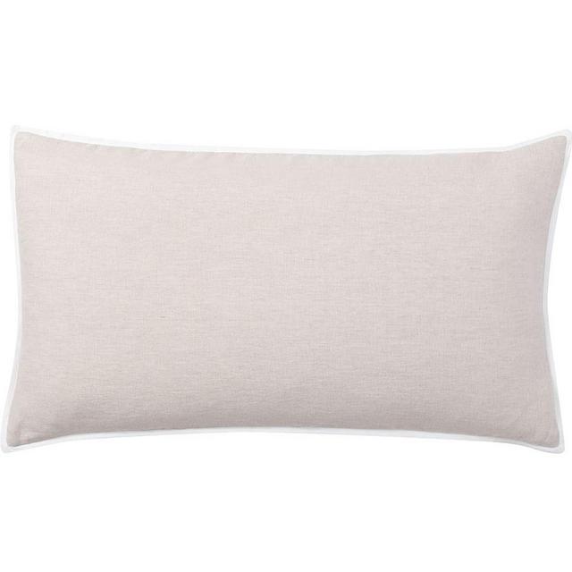 Belgian Flax Linen Contrast Flange Sham, King, Flax/White