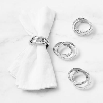Linked Metal Napkin Rings, Set of 4
