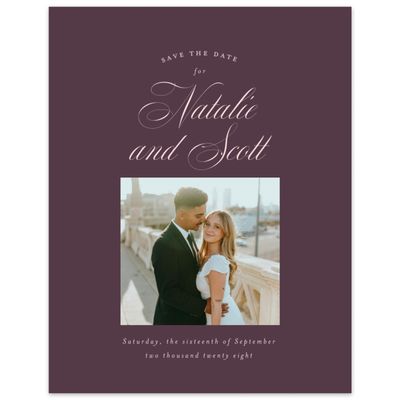 Dark Plum, Purple Wedding Digital Save the Date - Marvis Photo
