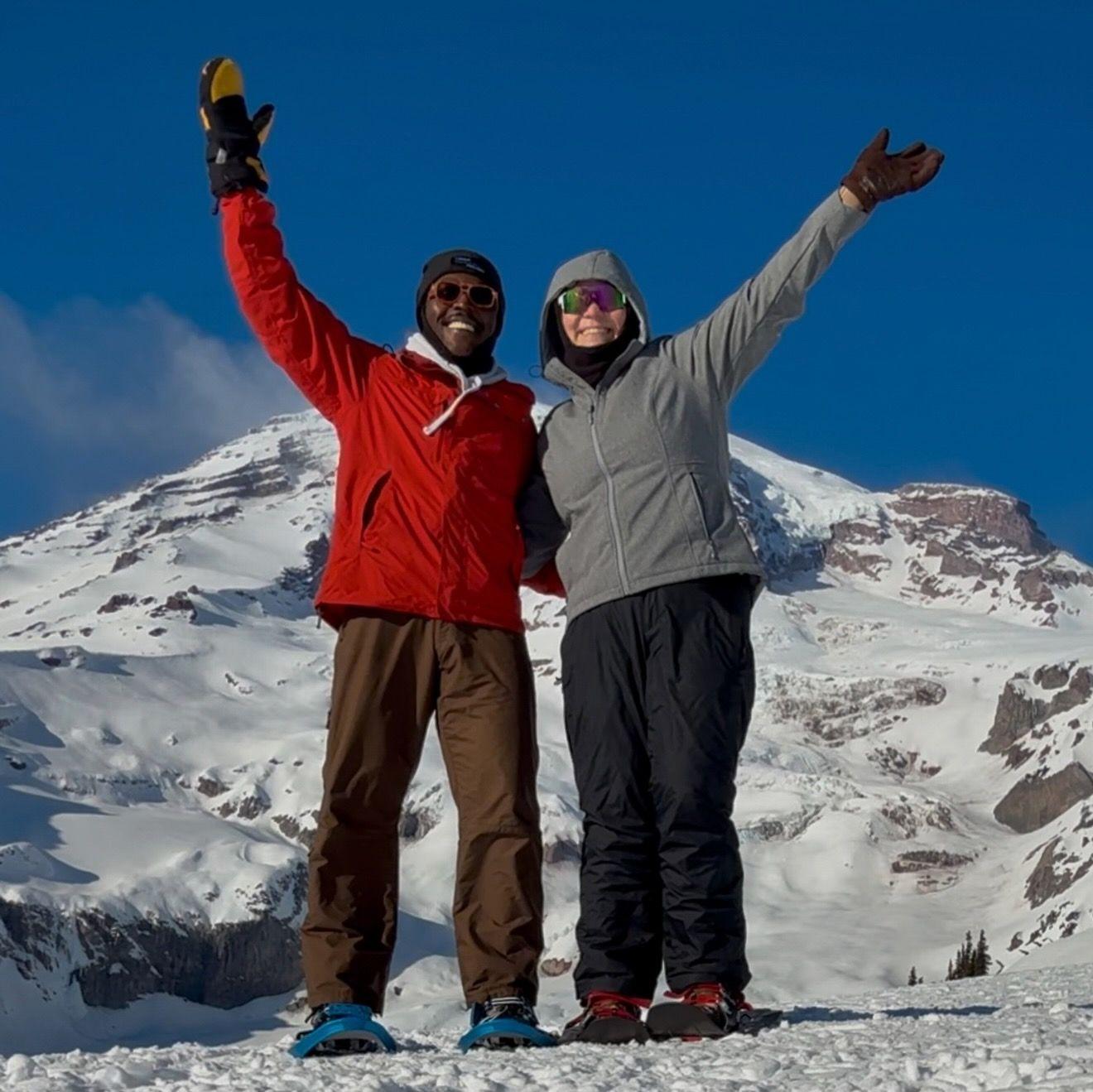 Snowshoeing on Mt Rainier, Feb 2025