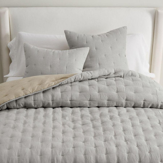 Everyday Linen Comfort Quilt, Cloud Blue, Full/Queen