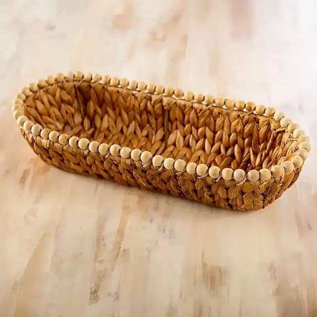 New!Oval Beaded Bread Basket
