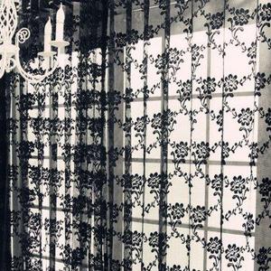 JIUFAN - NAVA Black Sexy Rich Vintage French Lace Window Curtain Drape Panel Veil(59"X83")