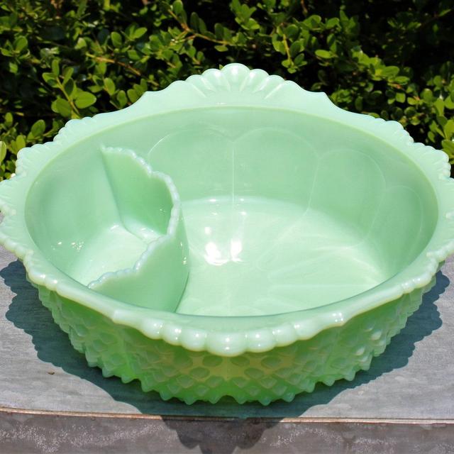 Mosser Jadeite Chip & Dip Bowl, 3...