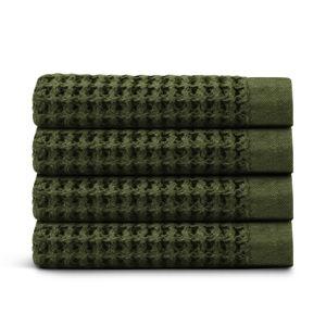 Waffle Face Towels (Forest, Set of 4)