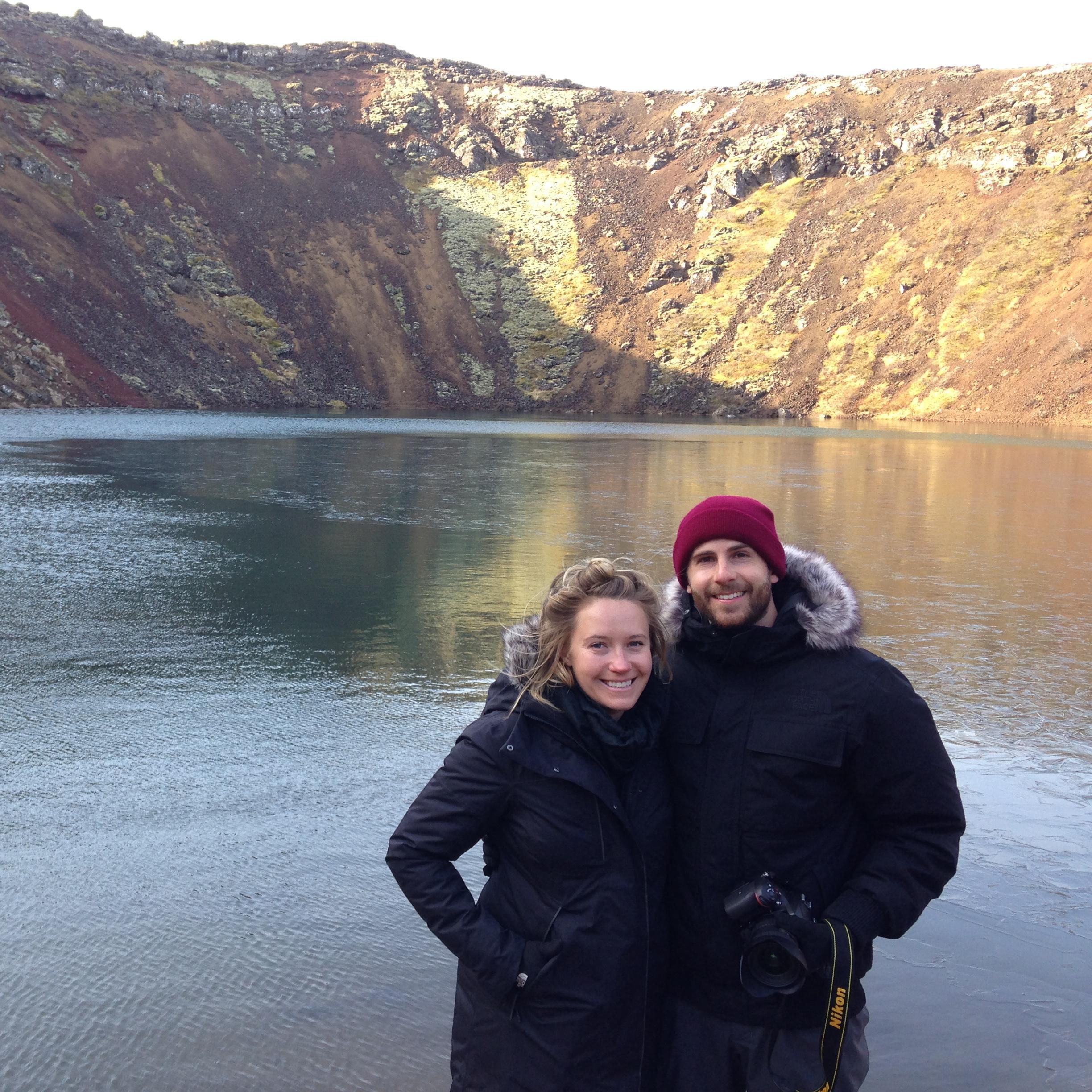 Early bird gets the worm! On a mission to avoid the hundreds of other tourists, that morning we were the first people to arrive at Kerid Crater in Iceland.
