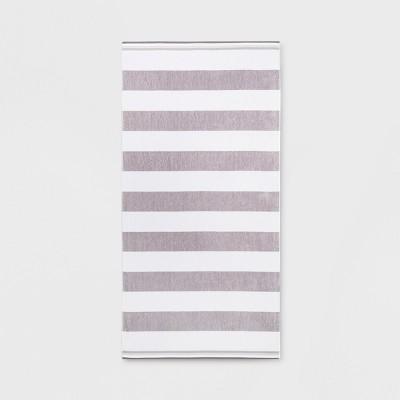 XL Cabana Stripe Beach Towel Gray/White - Sun Squad™