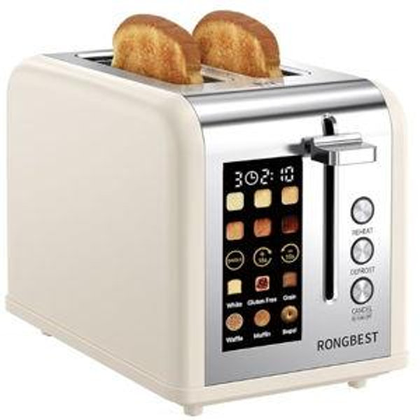 Cream 2 Slice Toaster, Stainless Steel Toaster