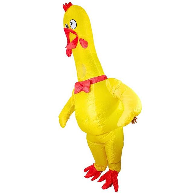 PTS Inflatable Costume Adult, Blow Up Yellow Chicken Costume for Halloween Inflatables Cosplay Party