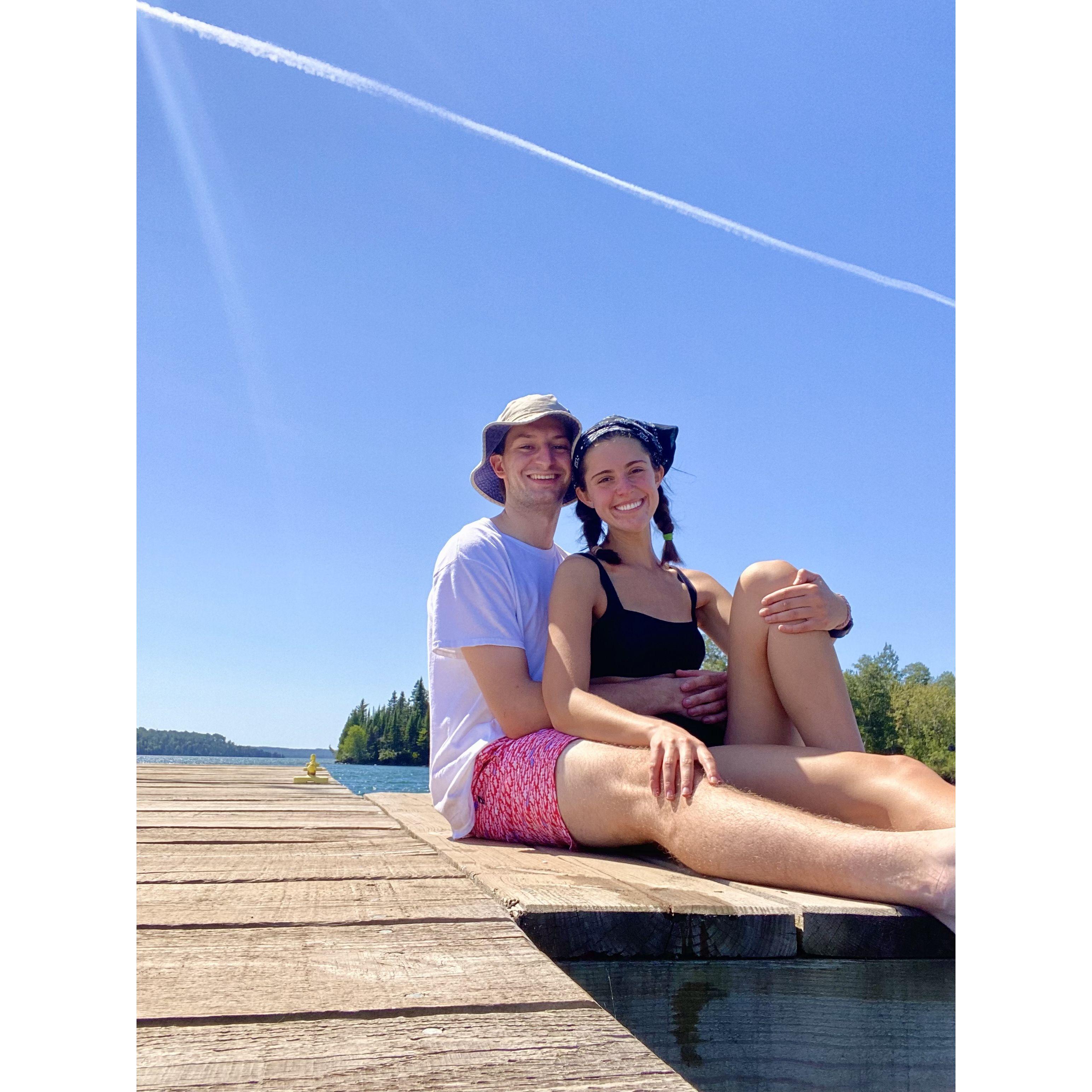 Relaxing on a dock in Isle Royale