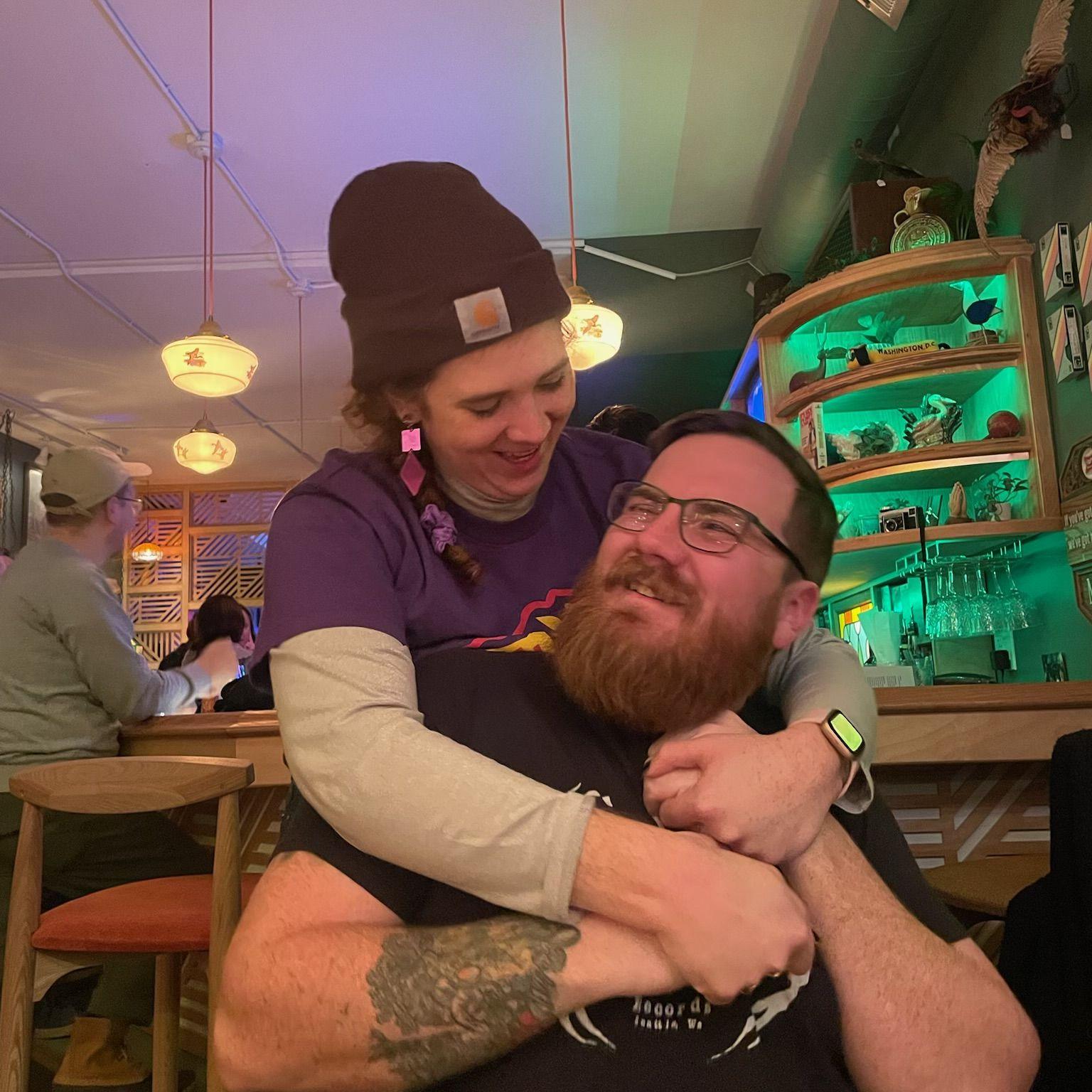 Melinda must have just gotten off work, 2023