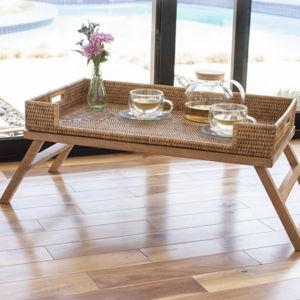 Rattan Breakfast Tray in Honey Brown