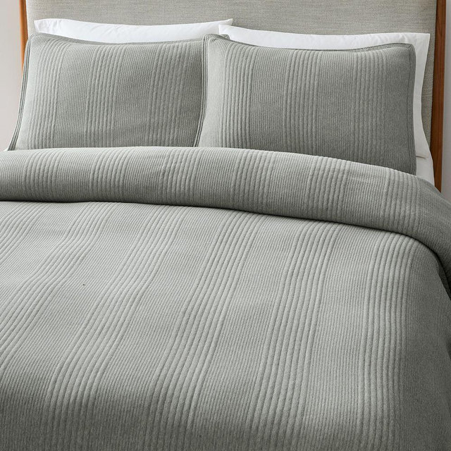 Jersey Linear King/Cal. King Duvet, Vetiver Green