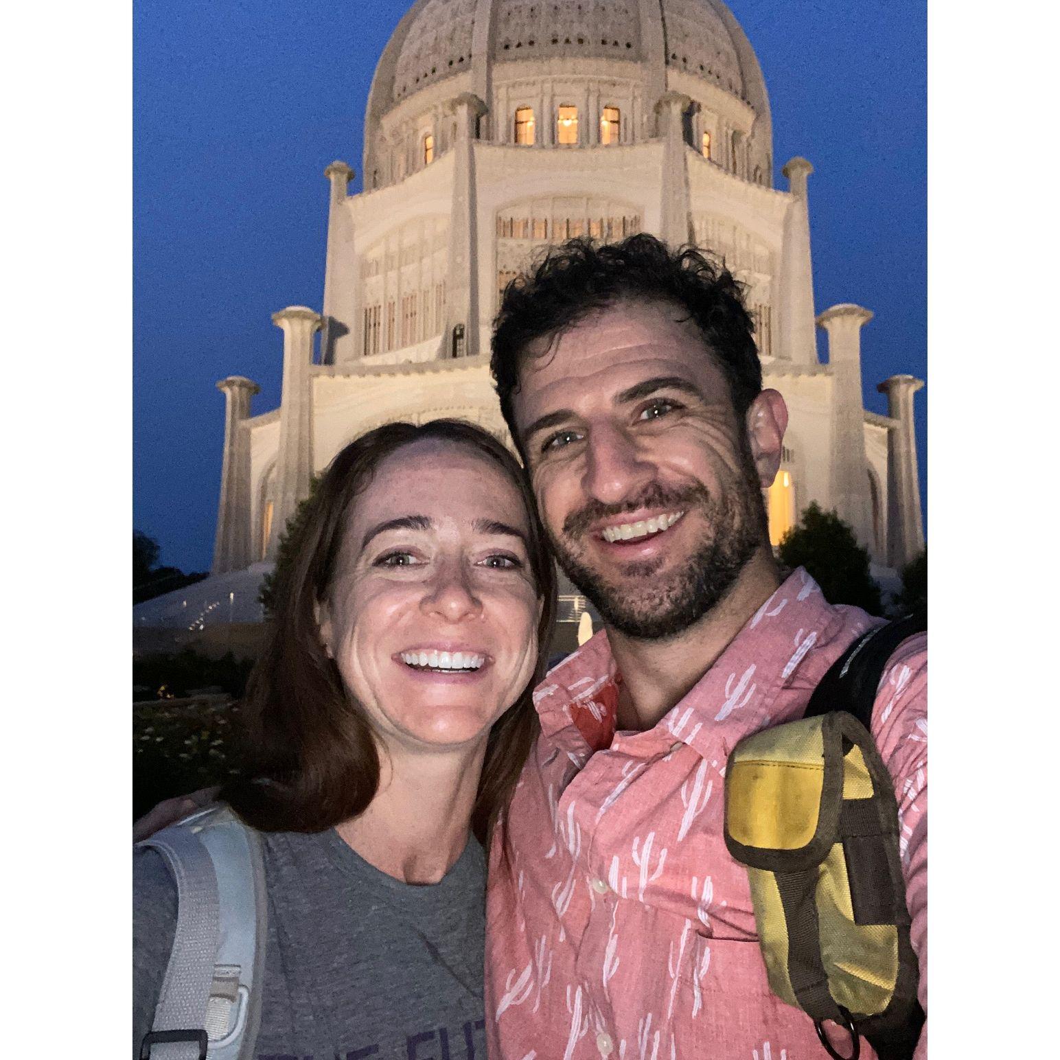 Our first long bike ride to the Bahai Temple in Wilmette, IL