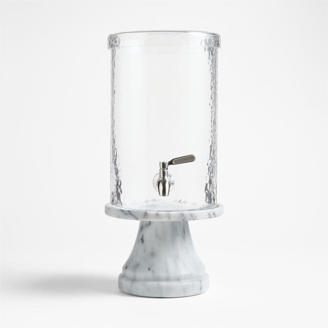 Mercer 1.5-Gallon Drink Dispenser and French Kitchen Marble Stand Set