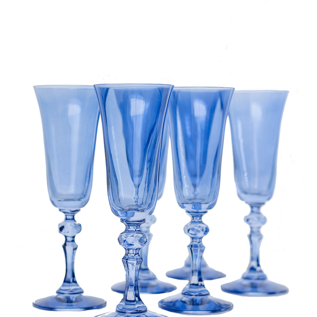 Estelle Colored Regal Flute in Cobalt Blue, Set of 6