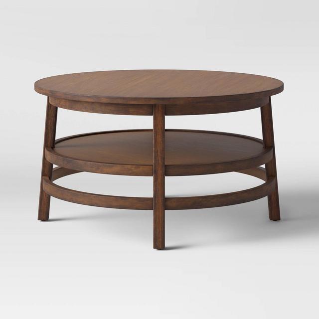 Haverhill Wood Round Coffee Table Weathered Brown - Threshold™