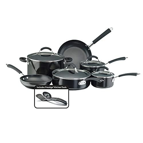 Farberware Millennium Nonstick Cookware Pots and Pans Set, 12 Piece, Black