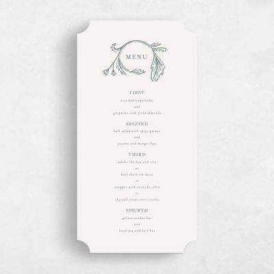 Blue Ticket Wedding Menu - Desrosiers