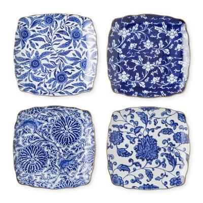 Marlo Thomas Appetizer Plates, Set of 4, Floral