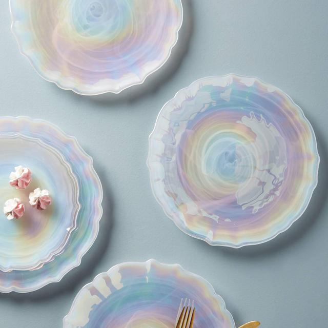 Quant Dinner Plates, Set of 4 - white